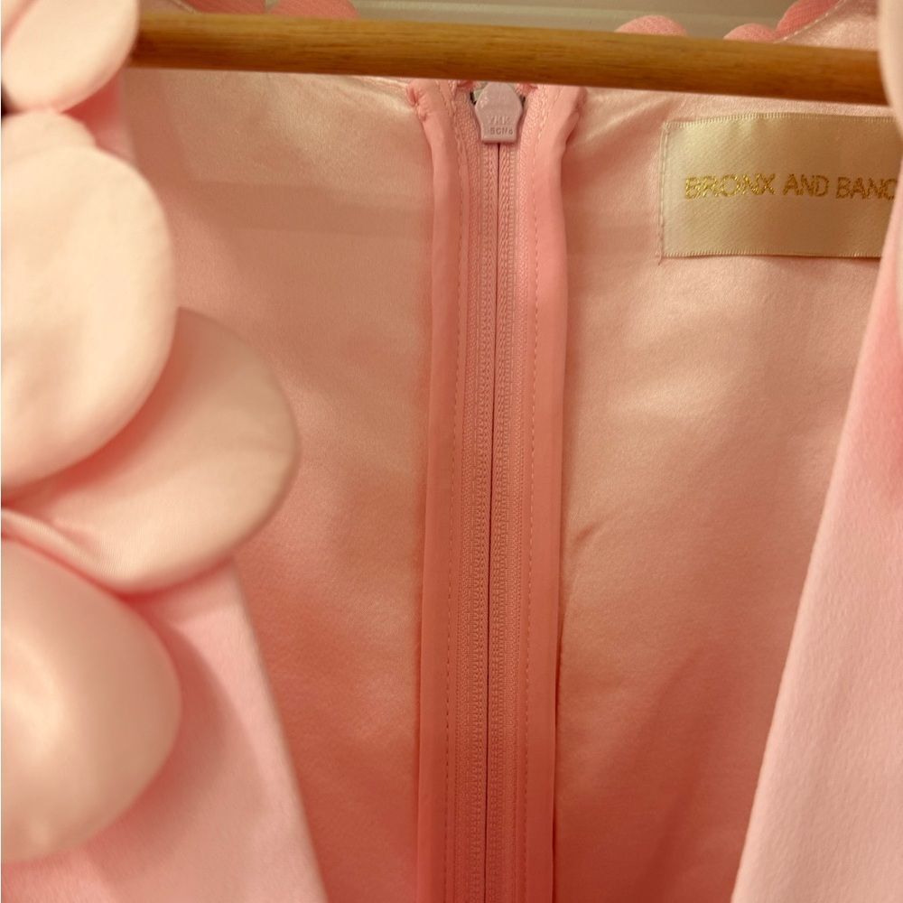 NWOT BRONX AND BANCO Estelle Blush Mini Dress ,Elegant Pink Floral - Picture 10 of 15